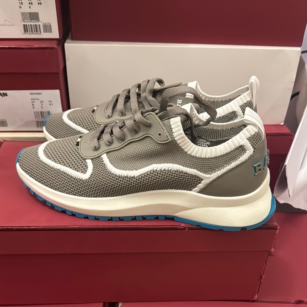 Bally Gray and White Retro-Inspired Sneakers